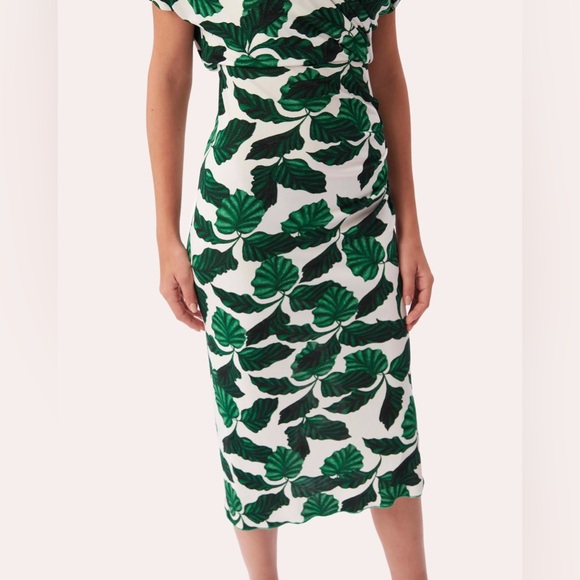 Diane Von Furstenberg Havana Printed Jersey Midi Dress Size L - Picture 2 of 13
